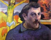 保罗 高更 : Self Portrait with 'Yellow Christ'